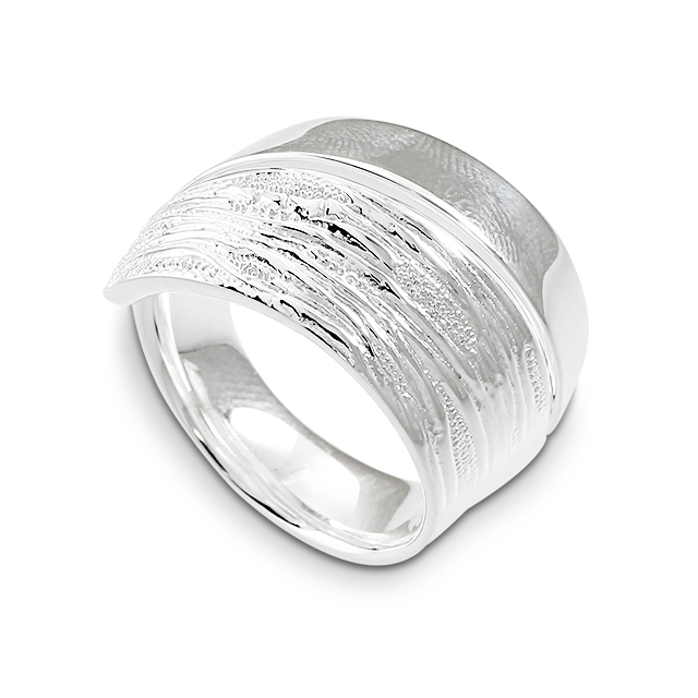 Ring Strandcores contrast Silber hell Ringweite 68
