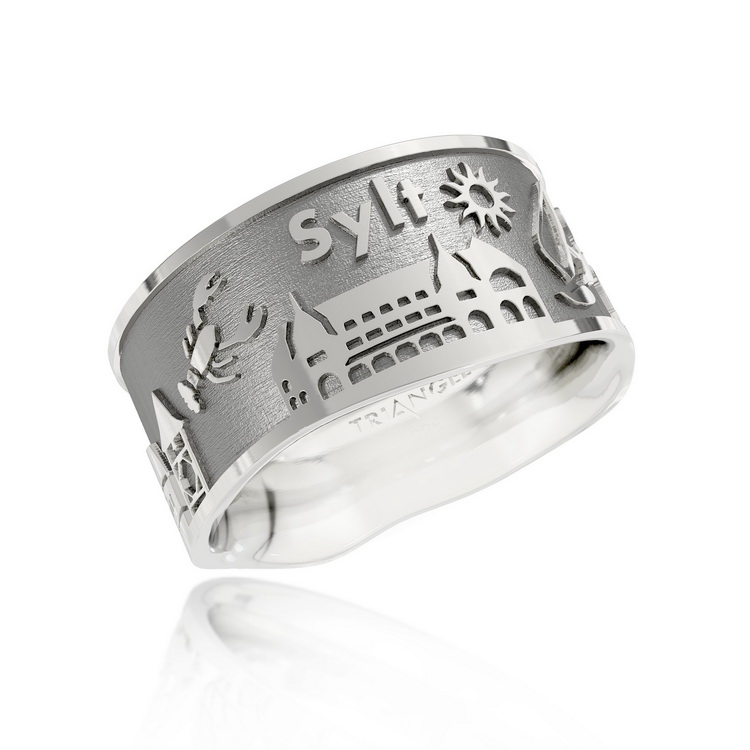 Inselring Sylt Silber oxydiert 10 mm breit Ringweite 72