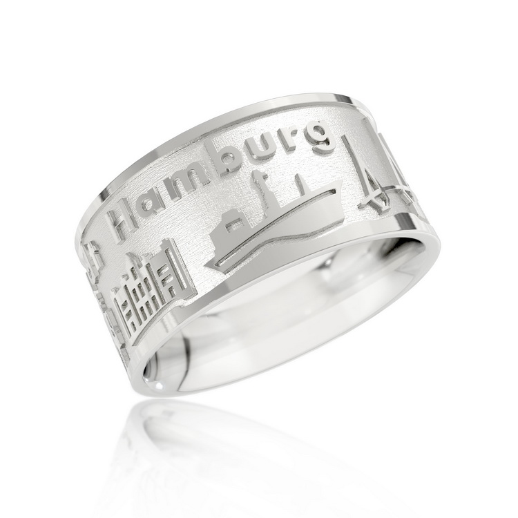 Ring City of Hamburg Silver light Ring size UNI