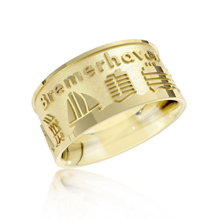 Stadtring Bremerhaven 585 Gelbgold Ringweite UNI