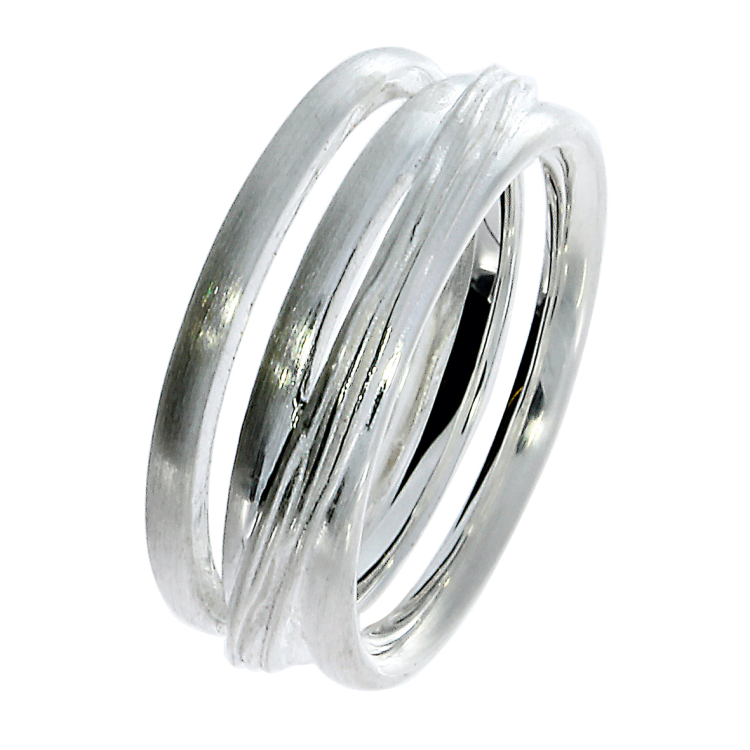 Ring Crease-Bondage No3 Silber Ringweite UNI