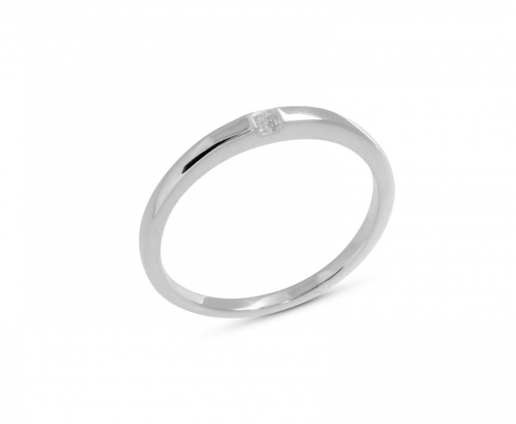 Ring Silber weißer Topas 2x2 fac  Ringweite UNI