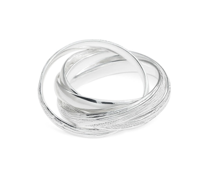 Ring Strandcores 5-fold silver light Ring size UNI