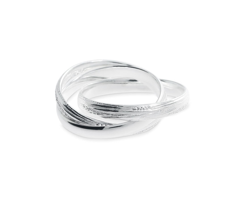 Ring Strandcores 3-fold silver light Ring size UNI