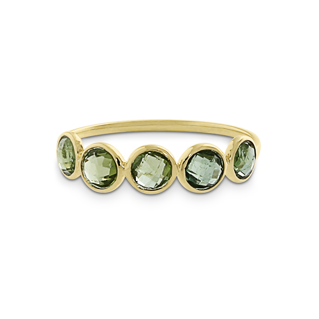 Ring Gold 585 grüner Turmalin 4 mm fac Ringweite UNI