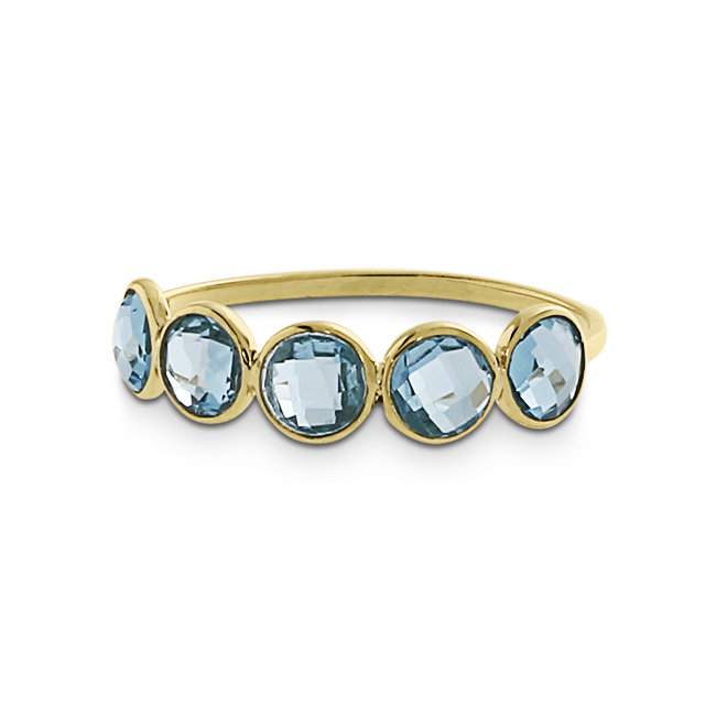Ring Gold 585 Topas swiss blue 4 mm fac Ringweite UNI