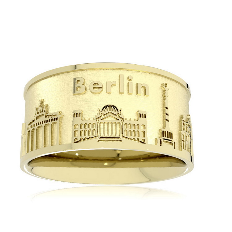 Ring Stadt Berlin 585 Gelbgold Ringweite UNI