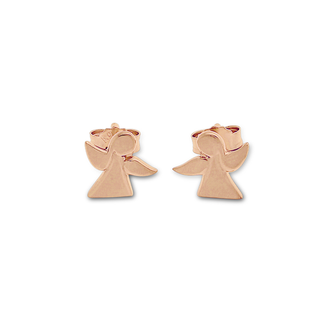 Stud Earrings Small Guardian Angel Rose gold plating