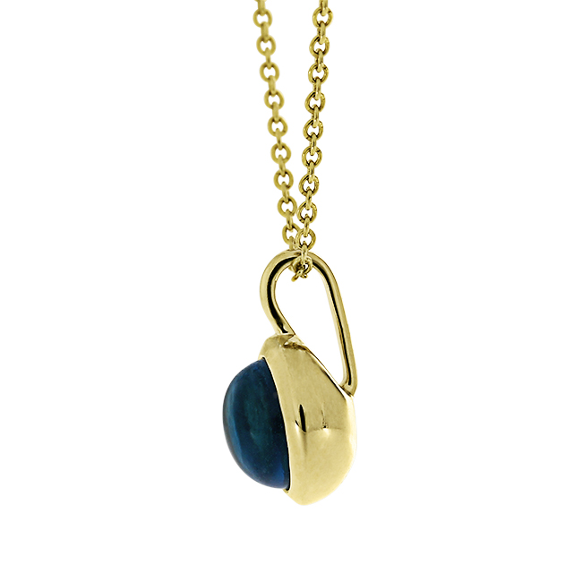 Anhänger Gold 585  Topas Swiss Blue 5 mm cab, ohne Kette