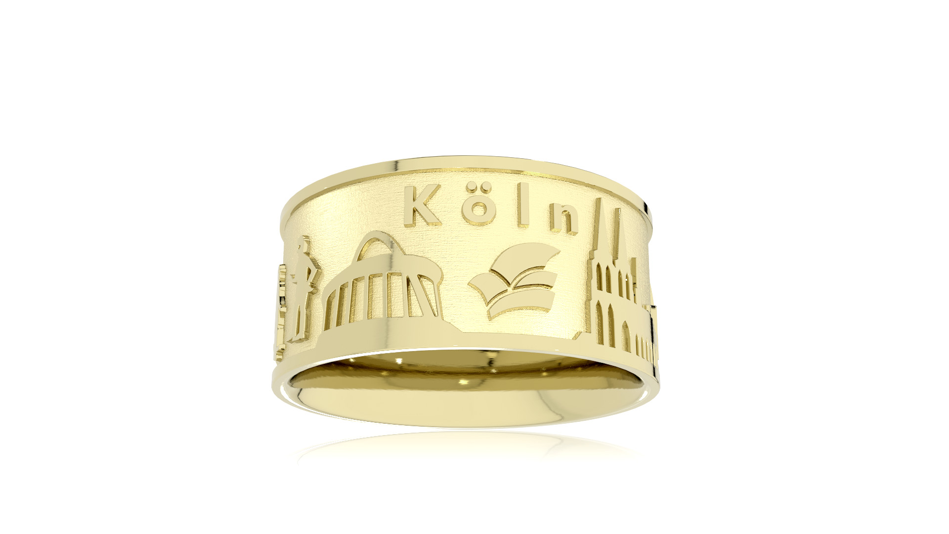 Stadtring Köln 585 Gelbgold 10 mm breit