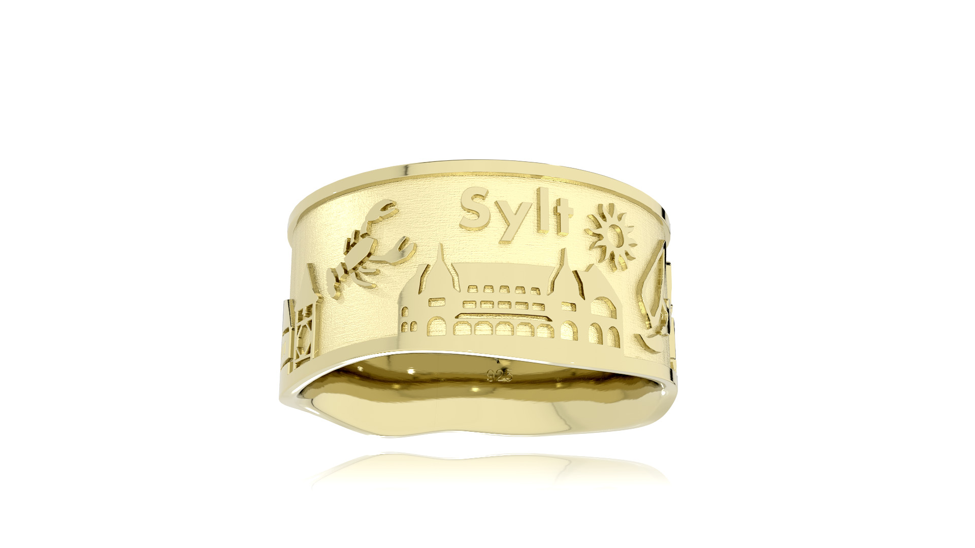 Island ring Sylt 10mm yellow gold 585 